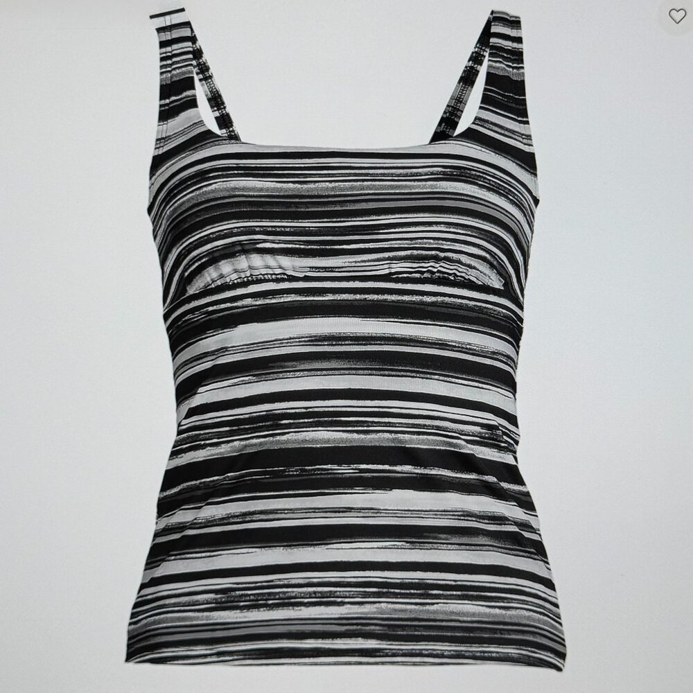 Lands' End Women's Long Torso Square Neck Underwire Tankini Swimsuit Top NWT